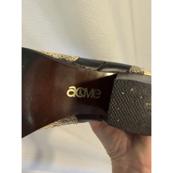 Acme Womens Western Leather Snake Skin Cowgirl Cowboy Boots 0735 9.5 M Black - Picture 13 of 16